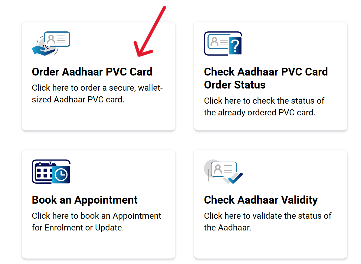 Order Aadhaar PVC Card