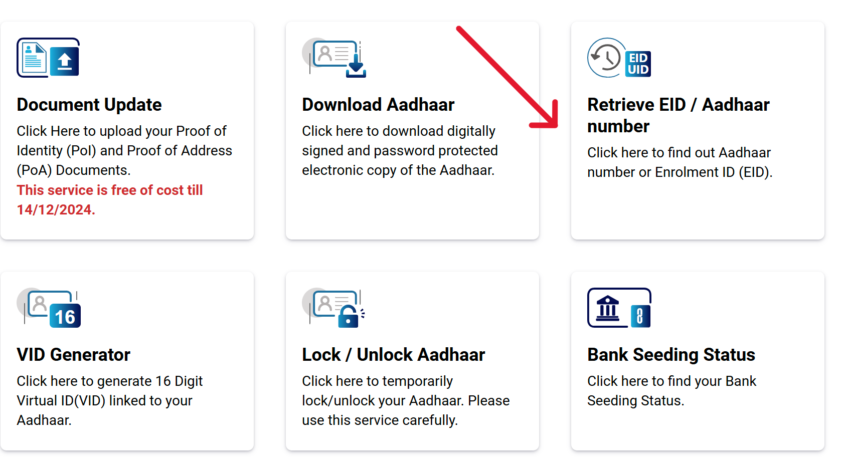 Retrieve EID or Aadhaar Number